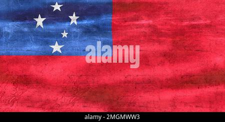 3D-Illustration einer Samoa-Flagge - realistische wehende Stoffflagge. Stockfoto