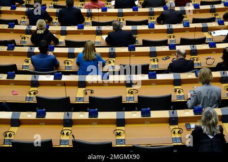 Brüssel, Belgien. 26. Januar 2023. Der Holocaust-Gedenktag im Europäischen Parlament findet am 26. Januar 2023 in Brüssel, Belgien, statt. Kredit: ALEXANDROS MICHAILIDIS/Alamy Live News Stockfoto