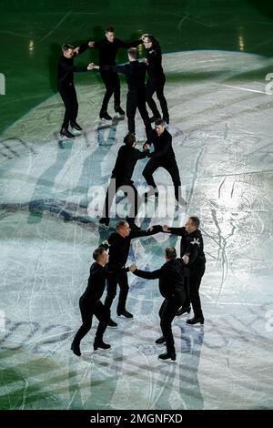 Eröffnungszeremonie bei der ISU European Figure Skating Championships 2023 in Espoo Metro Areena am 25. Januar 2023 in Espoo, Finnland. Kredit: Raniero Corbelletti/AFLO/Alamy Live News Stockfoto