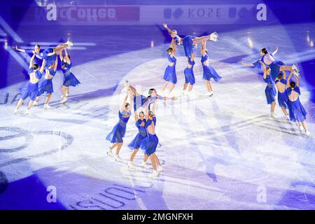 Eröffnungszeremonie bei der ISU European Figure Skating Championships 2023 in Espoo Metro Areena am 25. Januar 2023 in Espoo, Finnland. Kredit: Raniero Corbelletti/AFLO/Alamy Live News Stockfoto