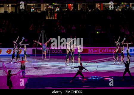 Eröffnungszeremonie bei der ISU European Figure Skating Championships 2023 in Espoo Metro Areena am 25. Januar 2023 in Espoo, Finnland. Kredit: Raniero Corbelletti/AFLO/Alamy Live News Stockfoto