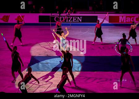 Eröffnungszeremonie bei der ISU European Figure Skating Championships 2023 in Espoo Metro Areena am 25. Januar 2023 in Espoo, Finnland. Kredit: Raniero Corbelletti/AFLO/Alamy Live News Stockfoto