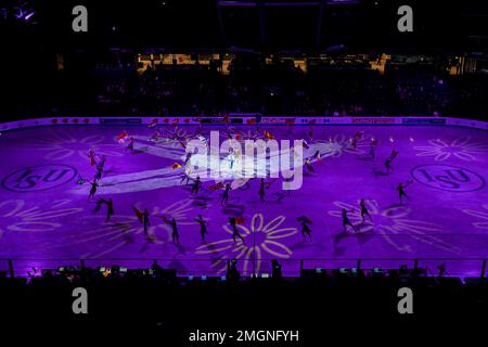 Eröffnungszeremonie bei der ISU European Figure Skating Championships 2023 in Espoo Metro Areena am 25. Januar 2023 in Espoo, Finnland. Kredit: Raniero Corbelletti/AFLO/Alamy Live News Stockfoto