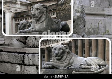 Die Piazza del Plebiscito befindet sich im historischen Zentrum von Neapel, sie ist eine der größten in der Stadt und in Italien und aus diesem Grund ist sie die MOS Stockfoto