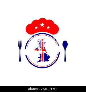 vorlage für englisches Restaurant-Logo, geeignet für Restaurants und ähnliches Vektorformat Stock Vektor