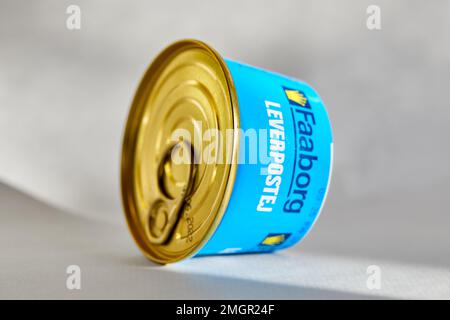 Faaborg Leverpostej, Dosenleberpastete, 125g Dose, Dänemark Stockfoto