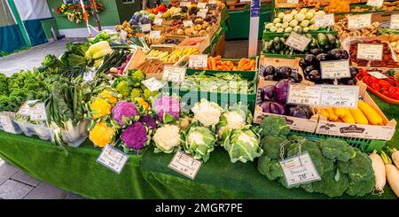 Viktualienmarkt Daily Food Market, München, Bayern, Deutschland, Europa Stockfoto