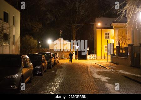 München, Deutschland. 26. Januar 2023. Impressionen von München-Schwabing bei Nacht am 26,1.2023. -- Abdruck aus München Schwabing Deutschland bei Nacht am 26. Januar 2023. (Foto: Alexander Pohl/Sipa USA) Guthaben: SIPA USA/Alamy Live News Stockfoto