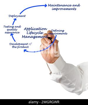 Komponenten von Application Lifecycle Management Stockfoto