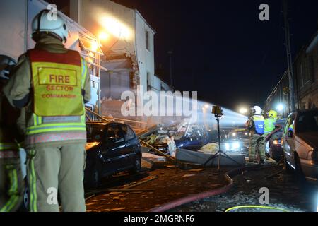 Eine vermutete Gasexplosion in der Rosehill Street Cheltenham UK - Mai 2012. Stockfoto