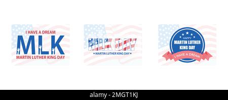 Martin Luther King Day, US-Flagge, Martin Luther King Day Hintergrund, flacher Vektor, moderne Illustration Stock Vektor
