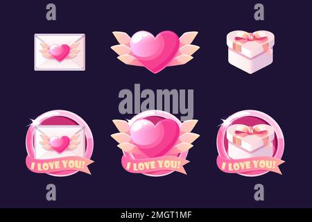Vektorset mit Valentinssymbolen Stock Vektor