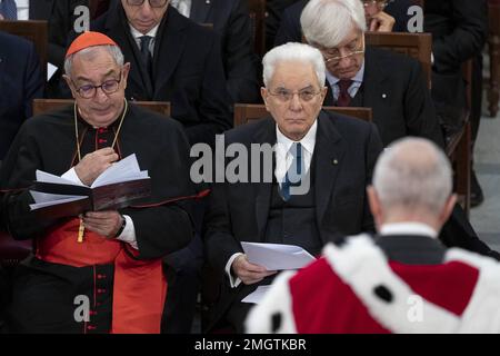 Rom, Italien. 26. Januar 2023. Der Präsident der Republik Sergio Mattarella anlässlich der Generalversammlung des Obersten Kassationsgerichts zur Eröffnung des Justizjahres 2023 und zum Bericht über die Rechtspflege im Jahr 2022 (Foto von Francesco Ammendola - Pressestelle und Mitteilung des Präsidiums der Republik) Editorial use Only Credit: Independent Photo Agency/Alamy Live News Stockfoto