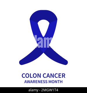 Dickdarmkrebs-Blauband für den Aufklärungstag Stock Vektor