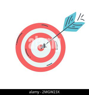 Richten Sie das Zielsymbol für Bildarchiv für Apps und Websites auf „Bullseye“ oder „Pfeil“ aus. Stock Vektor