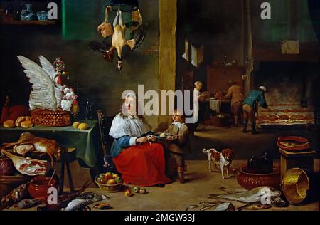 Kücheneinrichtung, 1644 David Teniers II. Der jüngere 1610-1690 Belgien Stockfoto