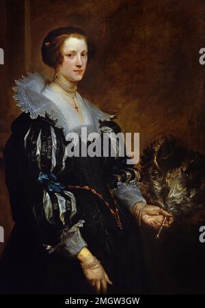 Porträt von Anna Wake 1628 von Anthony Antoon Anton van Dyck 1599-1641 Flämisch Belgien Belgien Belgien Stockfoto