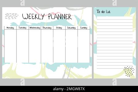 Abstrakte wöchentlicher Planer Stock Vektor