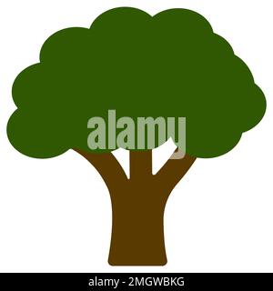 Baumsilhouettensymbol, Blattgarten Natur, Äste grüne Frühlingsökologie Stock Vektor