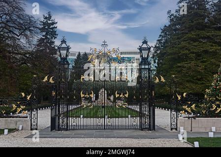 Open-Work-Metalltor, Nemours Estate Wilmington, Delaware, USA Stockfoto