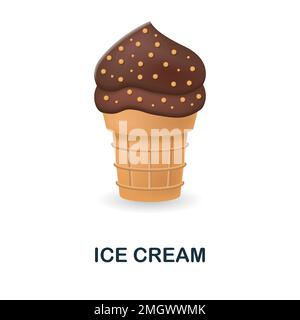Eiscreme-Symbol. 3D Abbildung aus der Sammlung für den Lebensmittelmarkt. Creative Ice Cream 3D Symbol für Webdesign, Vorlagen, Infografiken und mehr Stock Vektor