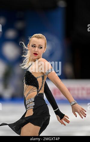Antonina DUBININA (SRB), während des Women Short Program, bei der ISU European Figure Skating Championships 2023, in Espoo Metro Areena, am 26. Januar 2023 in Espoo, Finnland. Kredit: Raniero Corbelletti/AFLO/Alamy Live News Stockfoto