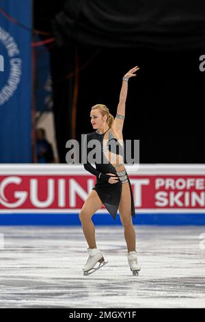 Antonina DUBININA (SRB), während des Women Short Program, bei der ISU European Figure Skating Championships 2023, in Espoo Metro Areena, am 26. Januar 2023 in Espoo, Finnland. Kredit: Raniero Corbelletti/AFLO/Alamy Live News Stockfoto