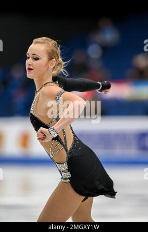 Antonina DUBININA (SRB), während des Women Short Program, bei der ISU European Figure Skating Championships 2023, in Espoo Metro Areena, am 26. Januar 2023 in Espoo, Finnland. Kredit: Raniero Corbelletti/AFLO/Alamy Live News Stockfoto