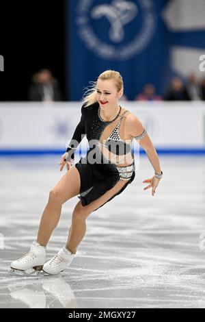 Antonina DUBININA (SRB), während des Women Short Program, bei der ISU European Figure Skating Championships 2023, in Espoo Metro Areena, am 26. Januar 2023 in Espoo, Finnland. Kredit: Raniero Corbelletti/AFLO/Alamy Live News Stockfoto