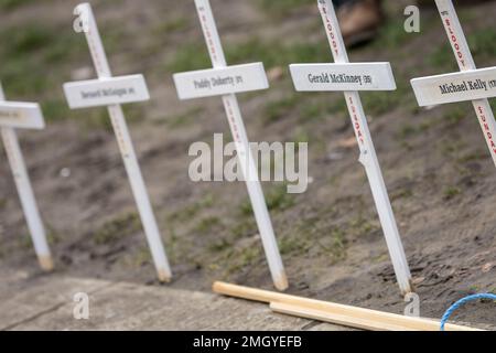 London, Großbritannien. 26. Januar 2023. Jährliches Bloody Sunday -Gedenken und Nachtwache am Parliament Square London UK Credit: Ian Davidson/Alamy Live News Stockfoto