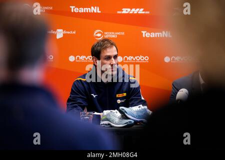 UTRECHT, NIEDERLANDE - JANUAR 26: Neuer, unterzeichneter Trainer Felix Koslowski vom niederländischen Volleyballteam während einer Pressekonferenz der Nederlandse Volleybalbond in DeWeerelt van Sport am 26. Januar 2023 in Utrecht, Niederlande (Foto von Rene Nijhuis/Orange Pictures) Kredit: Orange Pics BV/Alamy Live News Stockfoto