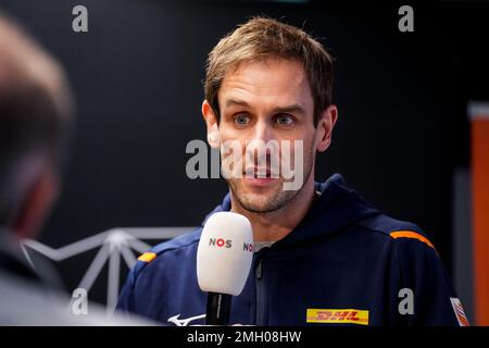 UTRECHT, NIEDERLANDE - JANUAR 26: Neuer, unterzeichneter Trainer Felix Koslowski vom niederländischen Volleyballteam während einer Pressekonferenz der Nederlandse Volleybalbond in DeWeerelt van Sport am 26. Januar 2023 in Utrecht, Niederlande (Foto von Rene Nijhuis/Orange Pictures) Kredit: Orange Pics BV/Alamy Live News Stockfoto