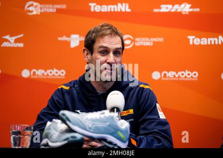 UTRECHT, NIEDERLANDE - JANUAR 26: Neuer, unterzeichneter Trainer Felix Koslowski vom niederländischen Volleyballteam während einer Pressekonferenz der Nederlandse Volleybalbond in DeWeerelt van Sport am 26. Januar 2023 in Utrecht, Niederlande (Foto von Rene Nijhuis/Orange Pictures) Kredit: Orange Pics BV/Alamy Live News Stockfoto