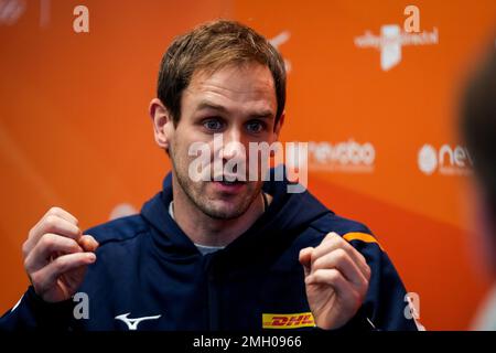 UTRECHT, NIEDERLANDE - JANUAR 26: Neuer, unterzeichneter Trainer Felix Koslowski vom niederländischen Volleyballteam während einer Pressekonferenz der Nederlandse Volleybalbond in DeWeerelt van Sport am 26. Januar 2023 in Utrecht, Niederlande (Foto von Rene Nijhuis/Orange Pictures) Kredit: Orange Pics BV/Alamy Live News Stockfoto