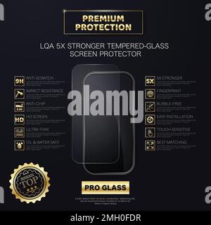 Bester Schutz für das Display des Telefons Stock Vektor