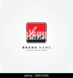 BN Initial Letter Signature Logo Template - handschriftliche Vektor-Logo-Vorlage Stock Vektor