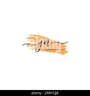 JA Initial Logo im Signature Style für Fotografie und Modegeschäft - Watercolor Signature Logo Vector Stock Vektor
