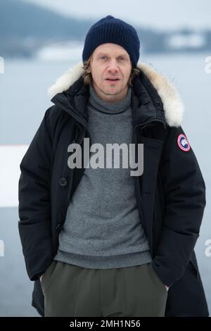 Gerardmer, Frankreich. 26. Januar 2023. Alex Lutz nimmt am 26. Januar 2023 an der Jury Photocall während des Gerardmer International Fantastic Film Festivals 30. in Gerardmer, Frankreich, Teil. Foto: Aurore Marechal/ABACAPRESS.COM Kredit: Abaca Press/Alamy Live News Stockfoto