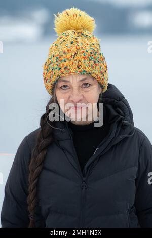 Gerardmer, Frankreich. 26. Januar 2023. Catherine Ringer nimmt am 26. Januar 2023 an der Jury Photocall während des 30. Gerardmer International Fantastic Film Festivals in Gerardmer, Frankreich, Teil. Foto: Aurore Marechal/ABACAPRESS.COM Kredit: Abaca Press/Alamy Live News Stockfoto