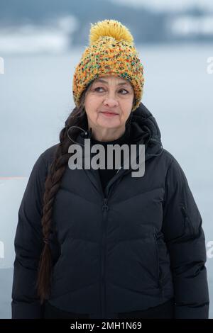 Gerardmer, Frankreich. 26. Januar 2023. Catherine Ringer nimmt am 26. Januar 2023 an der Jury Photocall während des 30. Gerardmer International Fantastic Film Festivals in Gerardmer, Frankreich, Teil. Foto: Aurore Marechal/ABACAPRESS.COM Kredit: Abaca Press/Alamy Live News Stockfoto