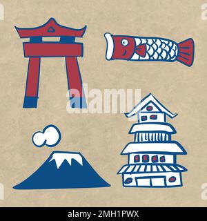 Vektor für japanische Kulturelemente Stock Vektor