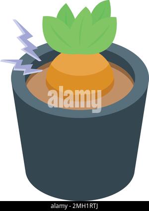 Isometrischer Vektor des Mandrake-Pot-Symbols. Pflanzliche Botanik. Die Natur der Blumen Stock Vektor