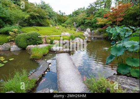 Der Yoko-en-Teich im Taizo-in-Tempel, Myoshin-ji, Kyoto, Japan. Stockfoto