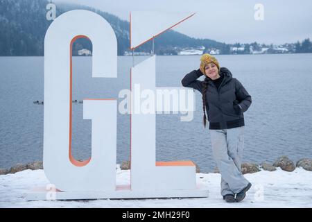 Gerardmer, Frankreich. 26. Januar 2023. Catherine Ringer nimmt am 26. Januar 2023 an der Jury Photocall während des 30. Gerardmer International Fantastic Film Festivals in Gerardmer, Frankreich, Teil. Foto: Aurore Marechal/ABACAPRESS.COM Kredit: Abaca Press/Alamy Live News Stockfoto