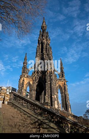 Scott Monument in Princes Street Gardens, Edinburgh, Schottland. Stockfoto