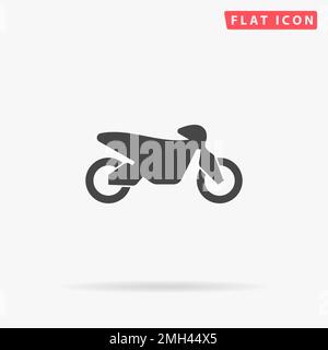 Motorrad Flachvektorsymbol. Handgezeichnete Designabbildungen. Stock Vektor