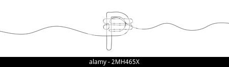 Fortlaufende Strichzeichnung des Peso-Währungssymbols. Strichzeichnungen des Währungssymbols des kubanischen Peso. Vektordarstellung. Stock Vektor