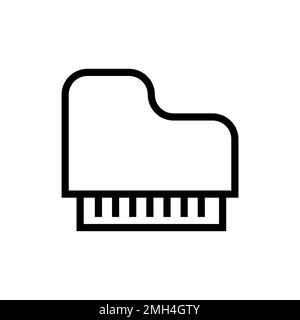 Große Klaviersymbollinie isoliert auf weißem Hintergrund. Schwarzer, flacher Klassiker mit modernem Umriss. Lineares Symbol und bearbeitbare Kontur. Einfach und Pixel Stock Vektor