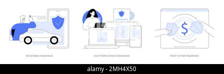 Abstraktes Konzept für Versicherungspolicen, Vektorgrafiken. Stock Vektor