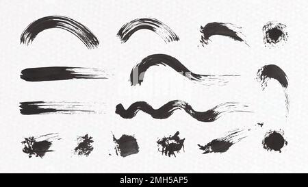 Vektor für abstrakte Pinselstreicheln in Schwarz Stock Vektor